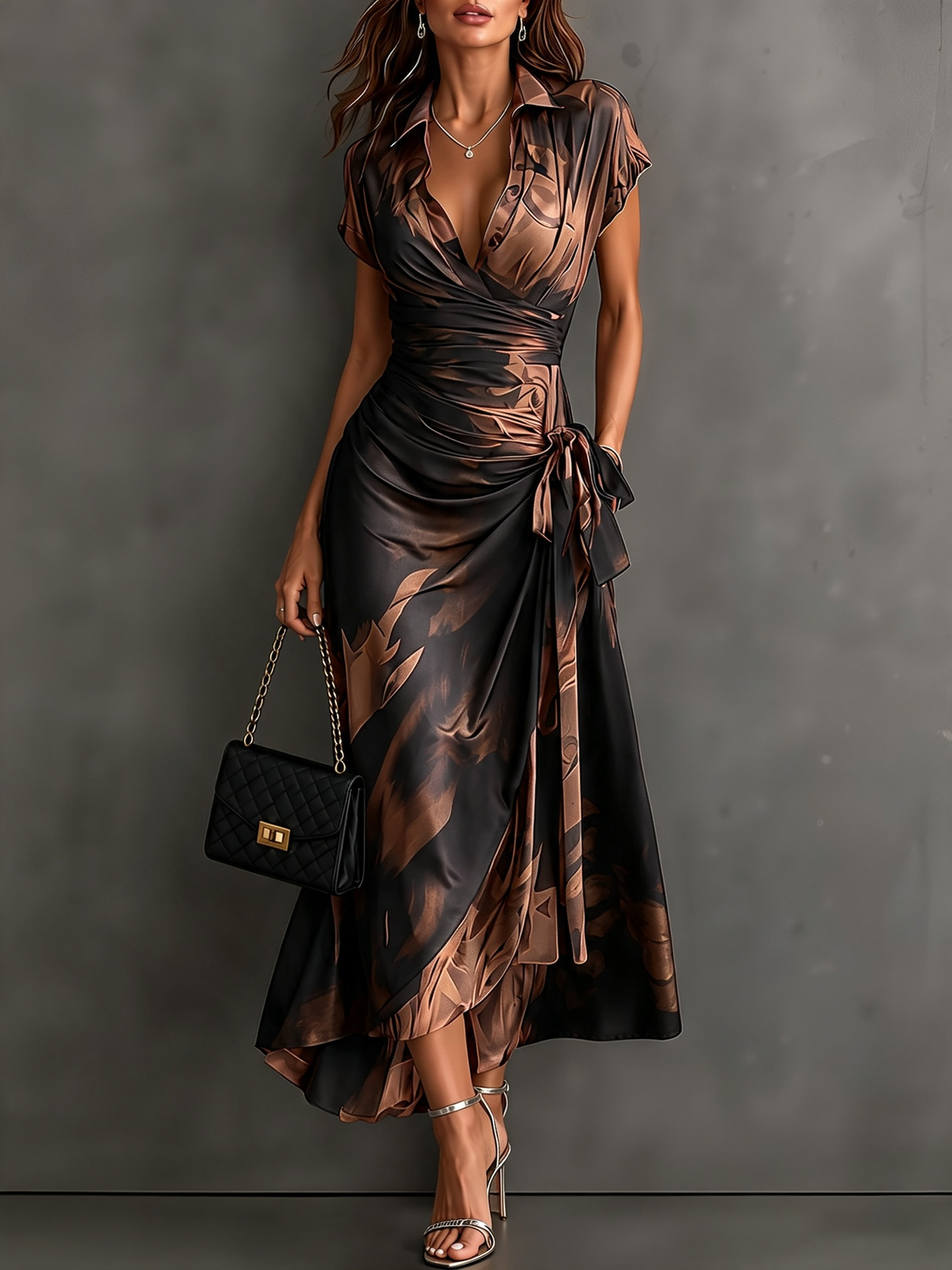 Camille — Vestido midi estampado elegante
